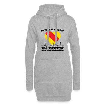 Badische Geschenke | Baden-Württemberg Badner - Hoodie-Kleid - Grau meliert - Vorne