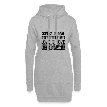 Gegen Rassismus | Antifa Toleranz Links Geschenke - Hoodie-Kleid - Grau meliert - Vorne