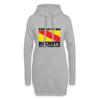 Badische Flagge | Badener Baden Badner Geschenke - Hoodie-Kleid - Grau meliert - Vorne