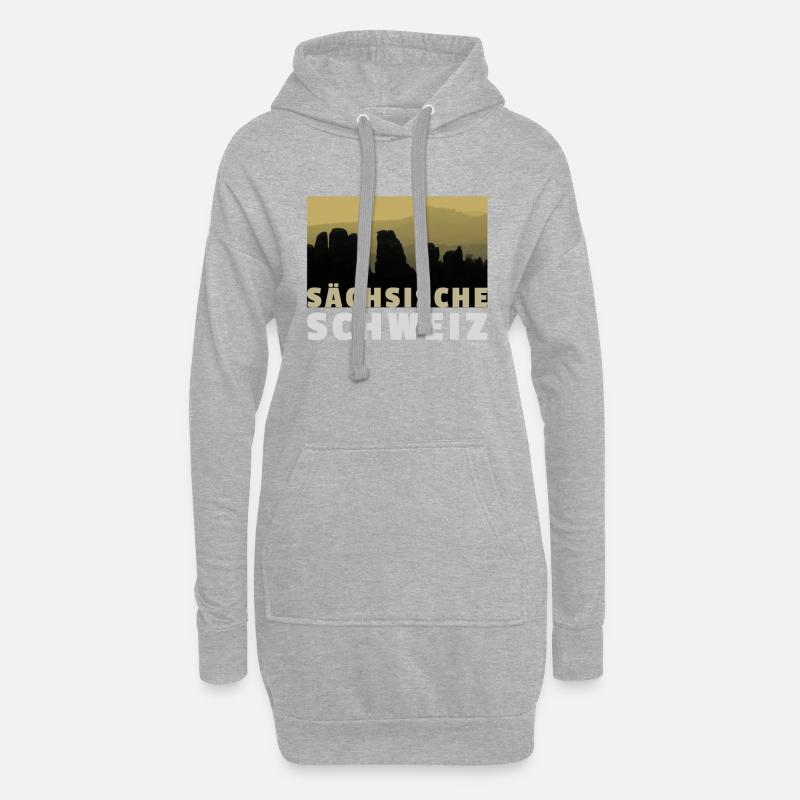 Sächsische Schweiz Wanderparadies - Hoodie-Kleid - Grau meliert