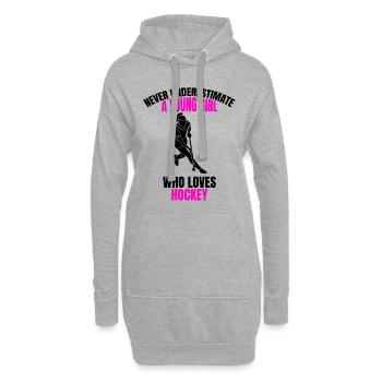 Hockeyspielerin Damen Feldhockey Mädchen Hockey - Hoodie-Kleid - Grau meliert - Vorne