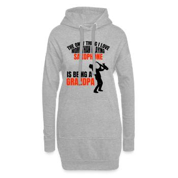Saxophon Opa Musik Großvater Music Musiker Saxofon - Hoodie-Kleid - Grau meliert - Vorne