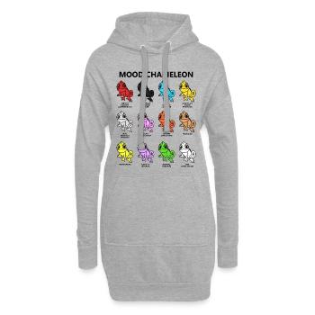 mood chameleon Quote Graphic - Hoodie Dress - heather grey - Front