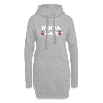Ninja DAD pour l’anniversaire de Ninja - Sweat-shirt à capuche long Femme - gris chiné - Devant