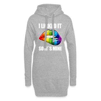 LGBTQ I licked it so its mine Gay Pride - Sweat-shirt à capuche long Femme - gris chiné - Devant