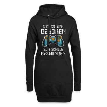 Pour jouer né à l’école forcé élève - Sweat-shirt à capuche long Femme - noir - Devant