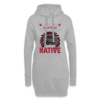 Citation amérindienne Je ne peux pas - Sweat-shirt à capuche long Femme - gris chiné - Devant