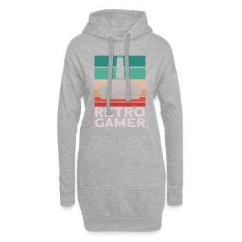 Retro Gamer pour les joueurs et les nerds - Sweat-shirt à capuche long Femme - gris chiné - Devant
