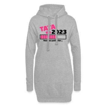 tata en 2023 veuillez patienter - Sweat-shirt à capuche long Femme - gris chiné - Devant