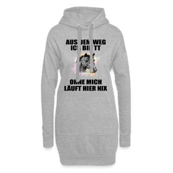 Tuniertrottel ich mach hier alles Pferd Rappe - Hoodie-Kleid - Grau meliert - Vorne