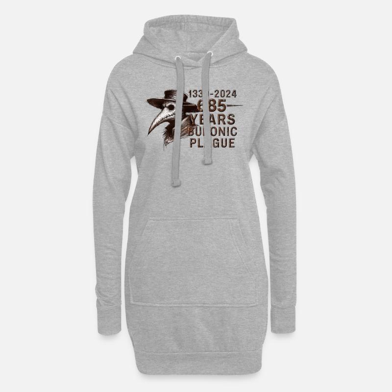 Peste éternelle - Sweat-shirt à capuche long Femme - gris chiné