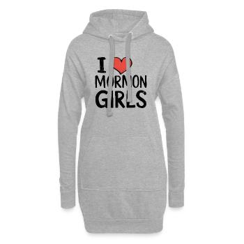 Ich liebe Mormonen Mädchen - Hoodie-Kleid - Grau meliert - Vorne