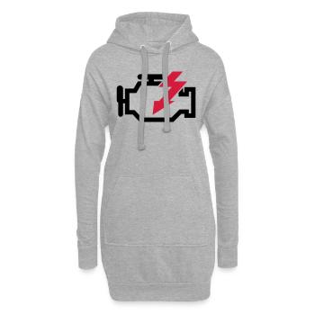 Broken Engine - Motor kaputt - Hoodie-Kleid - Grau meliert - Vorne