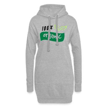 100% Organic Organisch Grün Logo Natur Öko Bio - Hoodie-Kleid - Grau meliert - Vorne