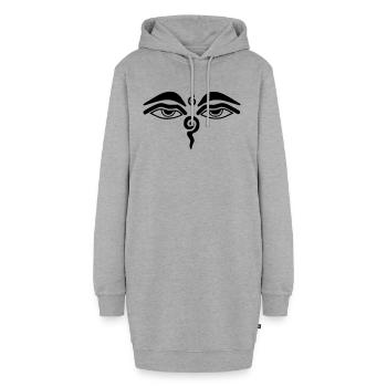 Eyes of Buddha - Hoodie-Kleid - Grau meliert - Vorne