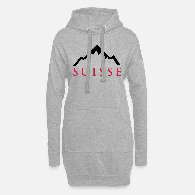 Swiss Alps - Hoodie-Kleid - Grau meliert