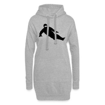 Wintersport - Snowboarder - Hoodie-Kleid - Grau meliert - Vorne