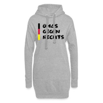 Omas gegen Rechts - schwarz rot gold - Hoodie-Kleid - Grau meliert - Vorne