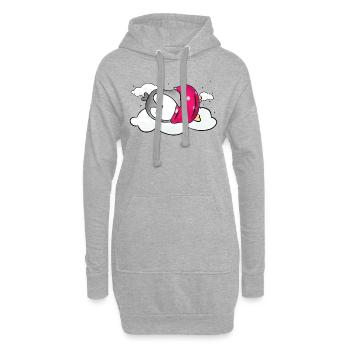 Sleeping Penguin - Hoodie Dress - heather grey - Front