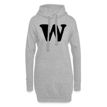 Lettre w - Sweat-shirt à capuche long Femme - gris chiné - Devant