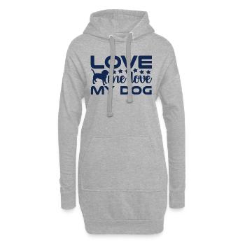 love me love my dog - Hoodie-Kleid - Grau meliert - Vorne