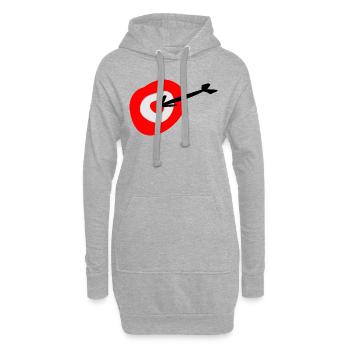cible - Sweat-shirt à capuche long Femme - gris chiné - Devant