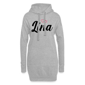Nom de Lina - Sweat-shirt à capuche long Femme - gris chiné - Devant