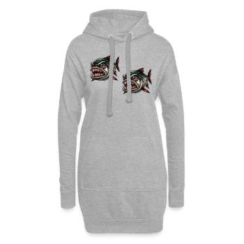 piranha comic 2 - Hoodie-Kleid - Grau meliert - Vorne