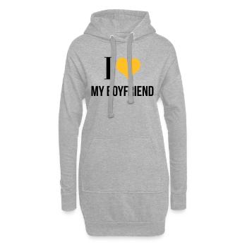 I Love My Boyfriend - Sweat-shirt à capuche long Femme - gris chiné - Devant