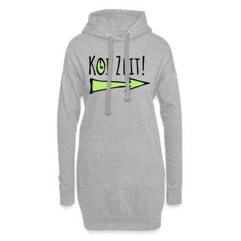 koi zeit - keine zeit schwäbisch - Hoodie-Kleid - Grau meliert - Vorne