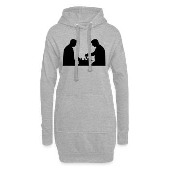 Schach - Hoodie-Kleid - Grau meliert - Vorne