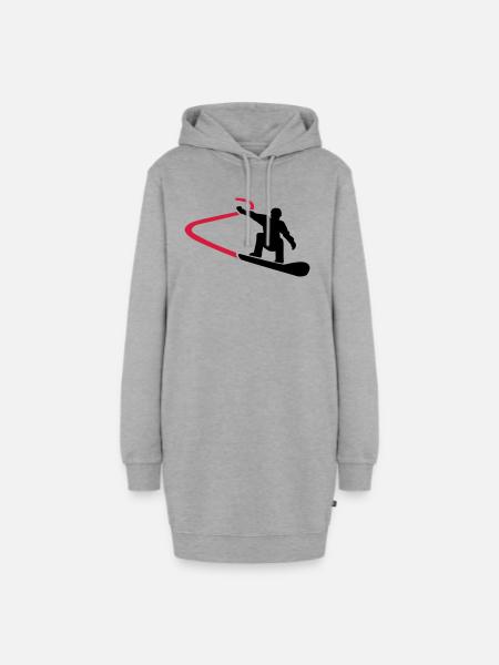 Snowboard - Hoodie-Kleid - Grau meliert