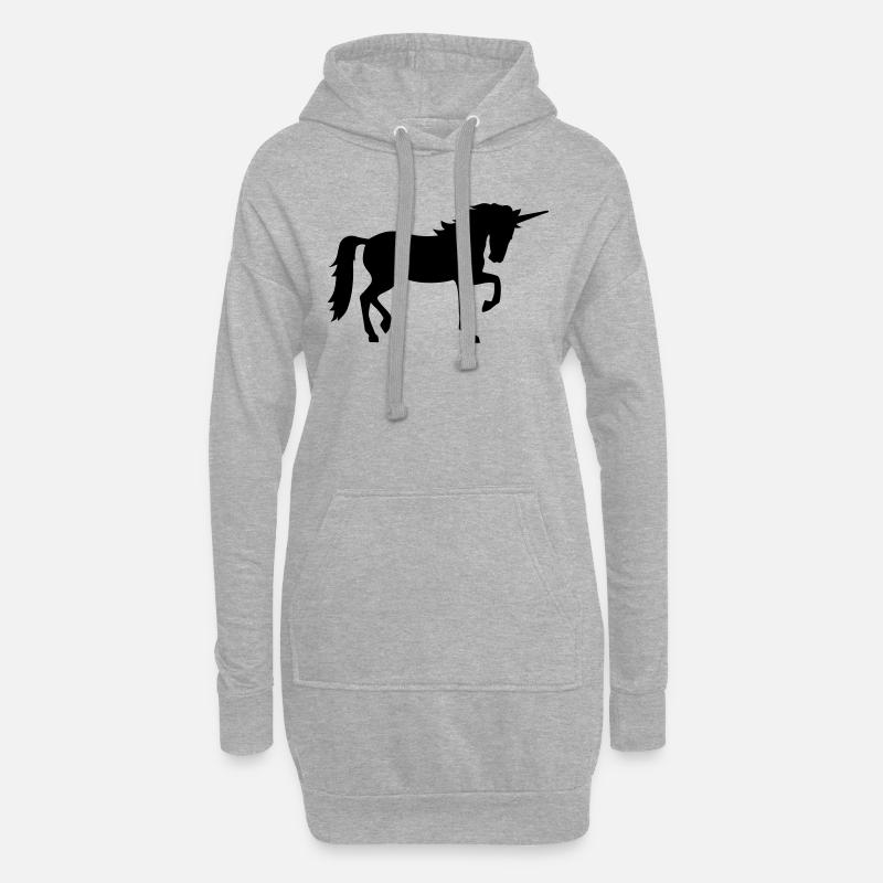 Einhorn - Hoodie-Kleid - Grau meliert