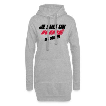 Je suis un kiné de ouf !!! 222 - Hoodie-Kleid - Grau meliert - Vorne