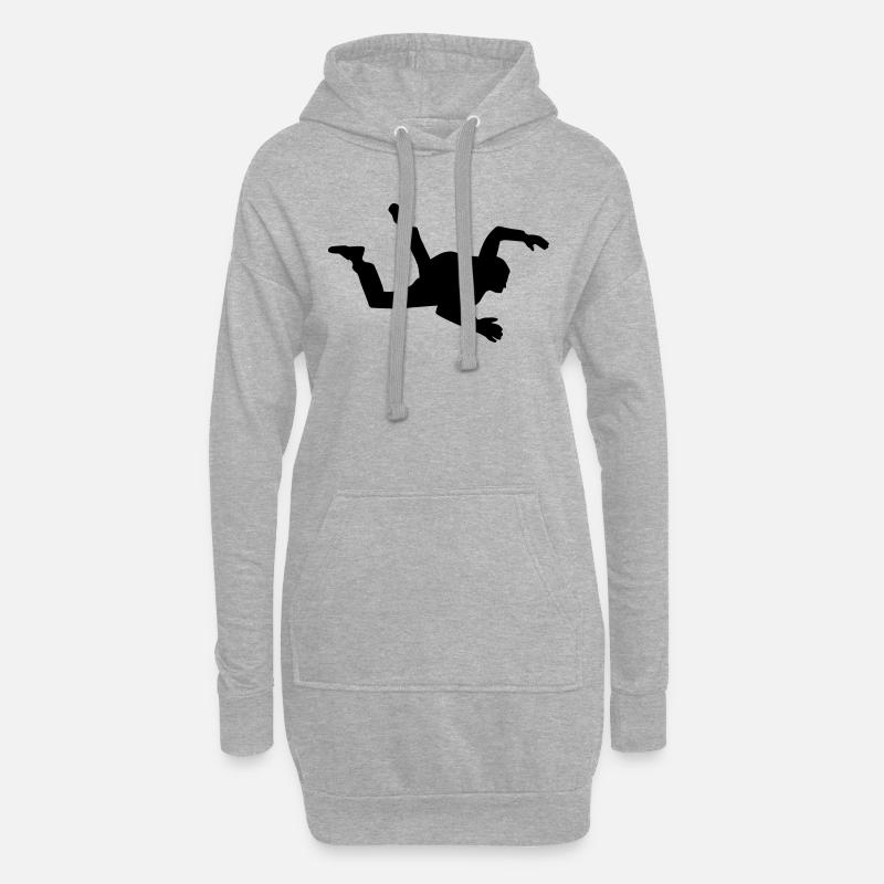 Skydiving - Hoodie-Kleid - Grau meliert