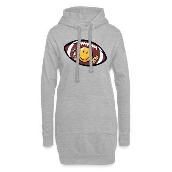 Smiley American Football - Sweat-shirt à capuche long Femme - gris chiné - Devant