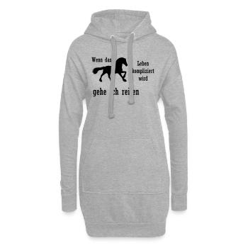 Pferde Spruch - Hoodie-Kleid - Grau meliert - Vorne