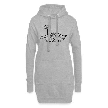 stegosaurus à long cou 3 amis équipe couple tricér - Sweat-shirt à capuche long Femme - gris chiné - Devant