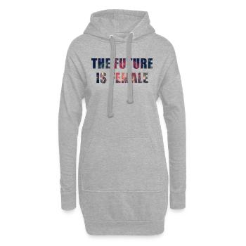 The Future Is Female, Women, Birthday, Valentine's - Sweat-shirt à capuche long Femme - gris chiné - Devant