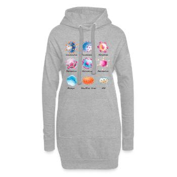 Verschiedene Viren - Norovirus, HIV, usw. - Hoodie-Kleid - Grau meliert - Vorne