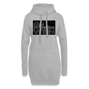 Vienne - avec skyline - Sweat-shirt à capuche long Femme - gris chiné - Devant