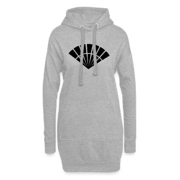 Symbole japonais, éventail - Sweat-shirt à capuche long Femme - gris chiné - Devant