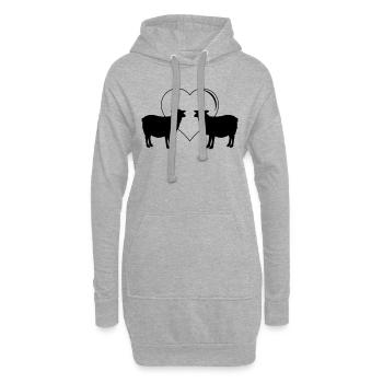 sheep love - Hoodie-Kleid - Grau meliert - Vorne