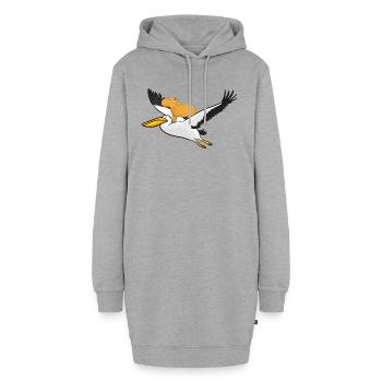Pélican de Capybara - Sweat-shirt à capuche long Femme - gris chiné - Devant
