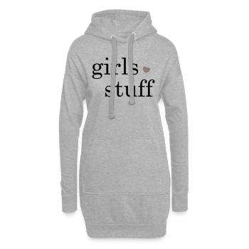 trucs de filles - Sweat-shirt à capuche long Femme - gris chiné - Devant