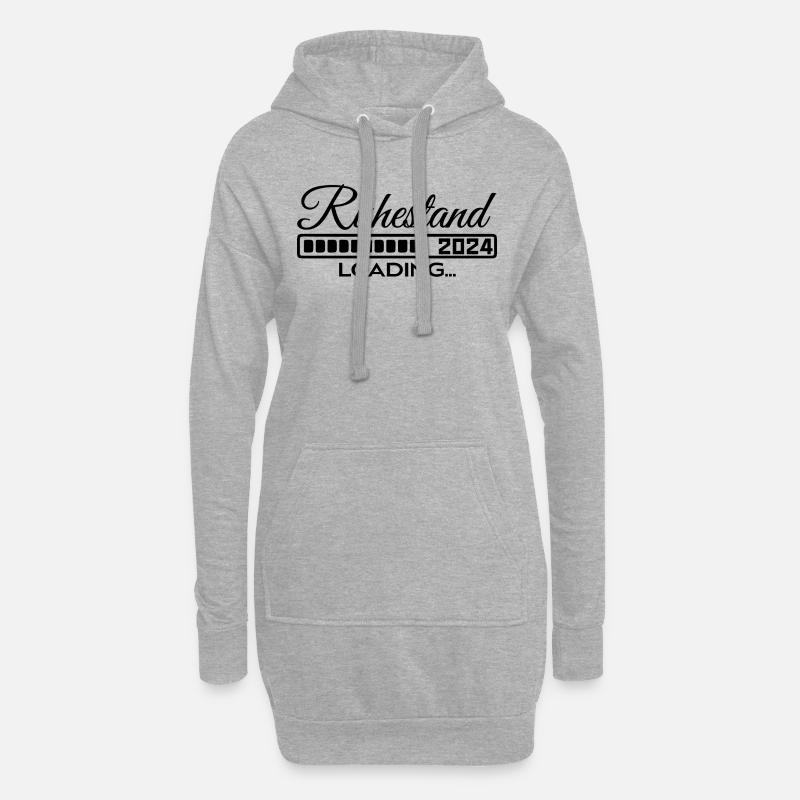 Ruhestand 2024 loading - Hoodie-Kleid - Grau meliert