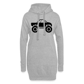camion monstre - Sweat-shirt à capuche long Femme - gris chiné - Devant