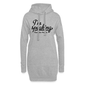Je parle - Sweat-shirt à capuche long Femme - gris chiné - Devant