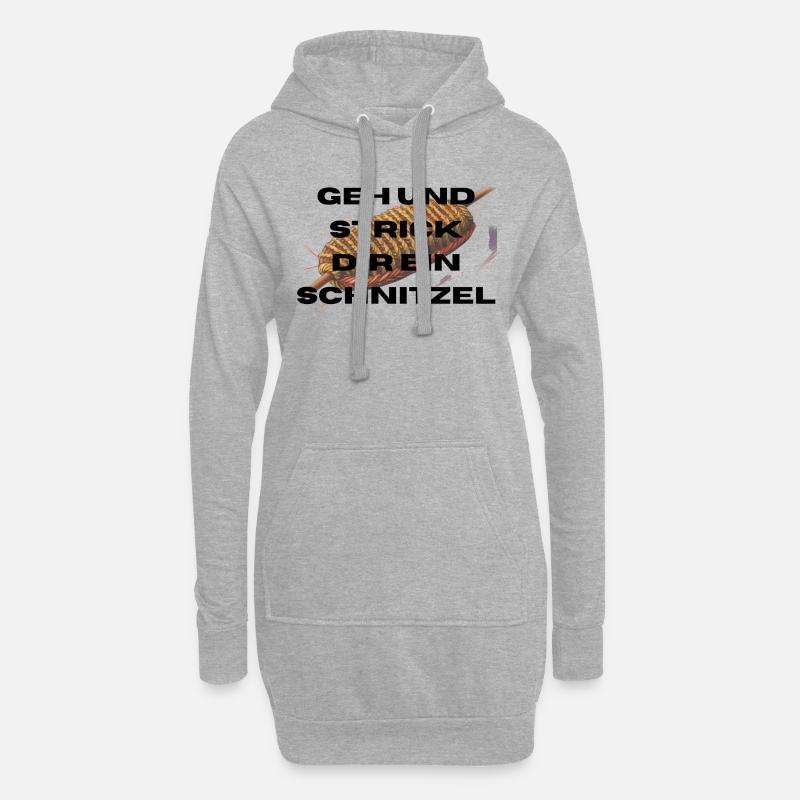 Geh und Strick dir ein Schnitzel - Hoodie-Kleid - Grau meliert