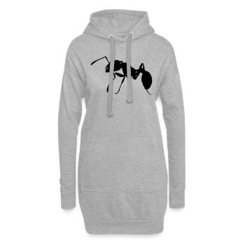 fourmie - Sweat-shirt à capuche long Femme - gris chiné - Devant